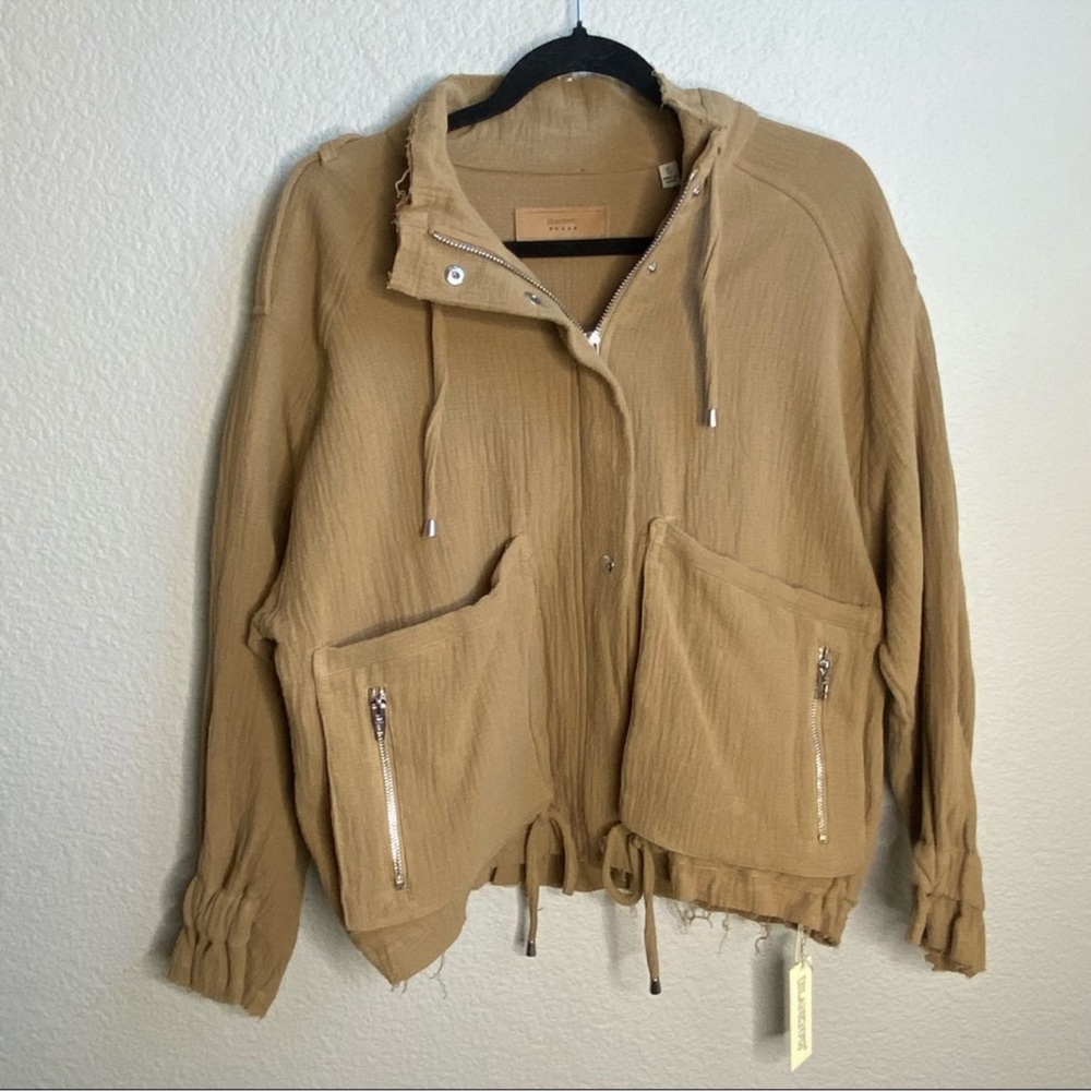 Blank NYC cream full zip utility jacket